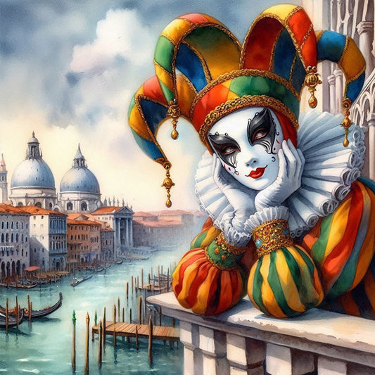Riverside Clown - Full Round Drill Diamond Painting 40*40CM