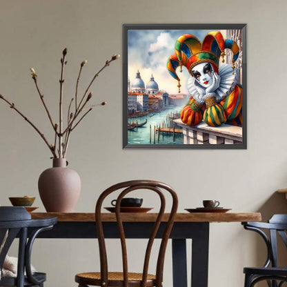 Riverside Clown - Full Round Drill Diamond Painting 40*40CM