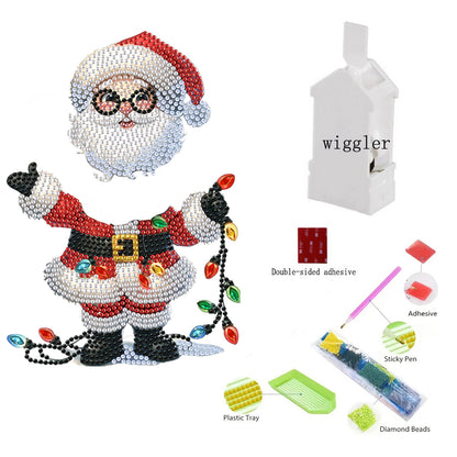 Acrylic Shaking Head Desktop Diamond Art Kits for Adults Beginner (Santa Claus)