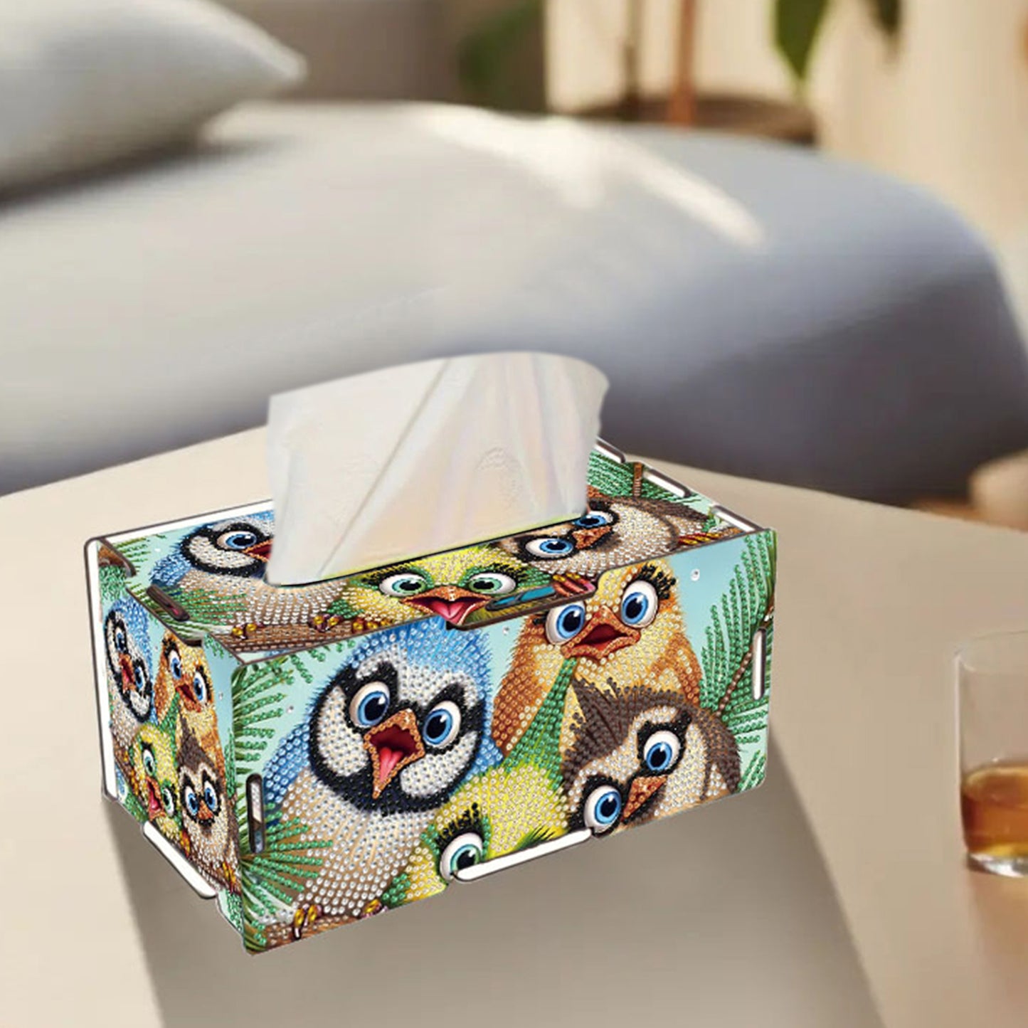 Wooden Diamond Painting Tissue Box for Home and Office Decoration (CZH005)