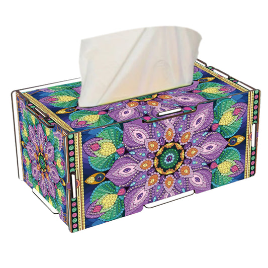 Wooden Diamond Painting Tissue Box for Home and Office Decoration (CZH009)