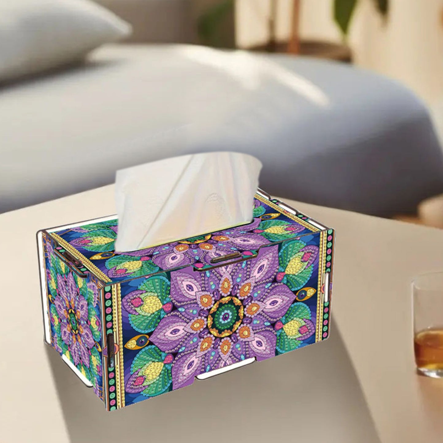 Wooden Diamond Painting Tissue Box for Home and Office Decoration (CZH009)