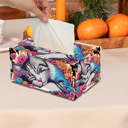 Wooden Diamond Painting Tissue Box for Home and Office Decoration (CZH010)