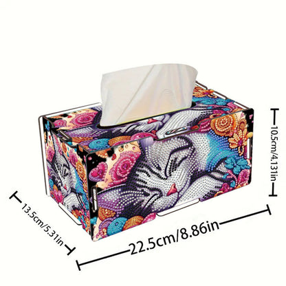 Wooden Diamond Painting Tissue Box for Home and Office Decoration (CZH010)