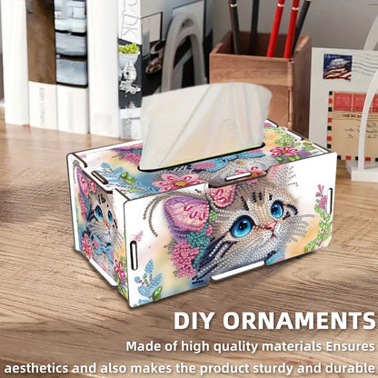 Wooden Diamond Painting Tissue Box for Home and Office Decoration (CZH014)