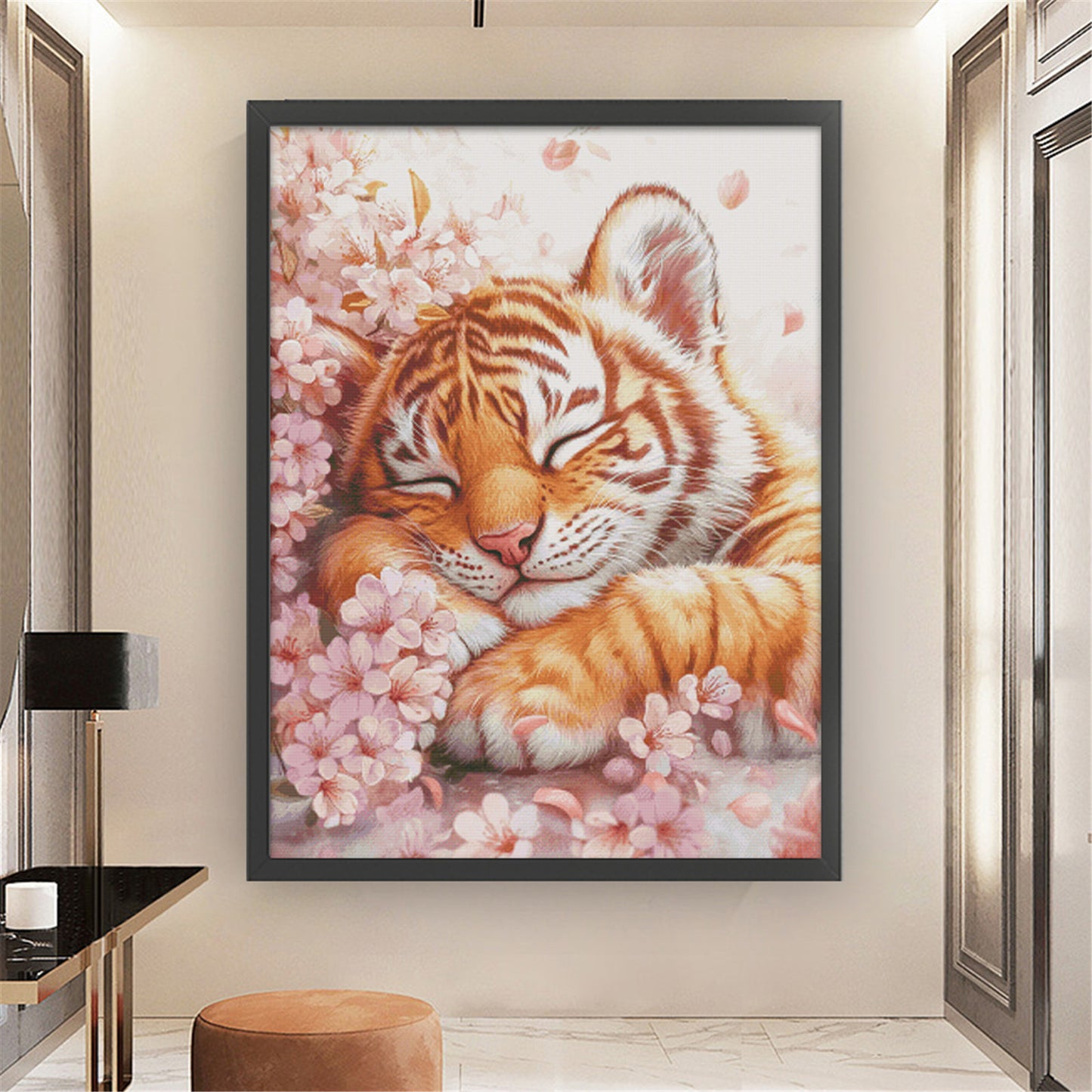 Sleeping Tiger Cub - 14CT Stamped Cross Stitch 70*90CM£¨Egyptian cotton£©£¨Fairy Brand £©