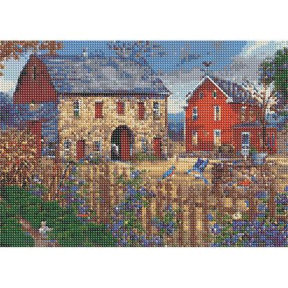 Countryside House - Full Round Drill Diamond Painting 40*30CM