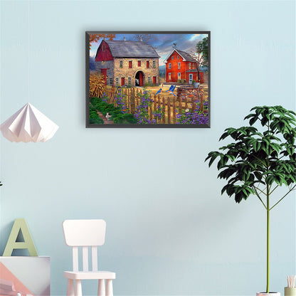 Countryside House - Full Round Drill Diamond Painting 40*30CM