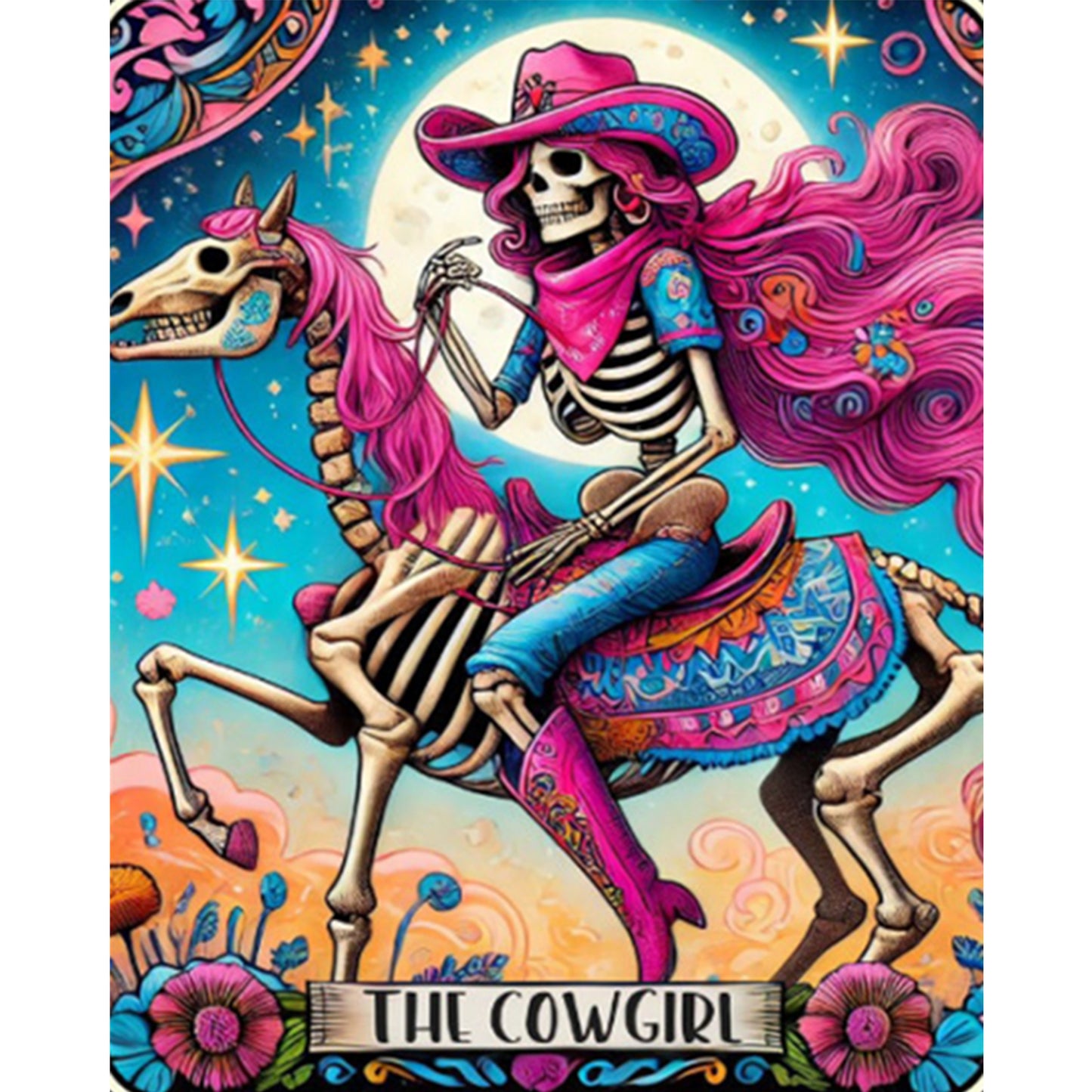 Skull Cowboy - Full Round Drill Diamond Painting 40*50CM