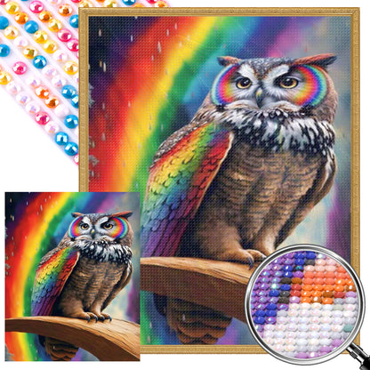 Owl - Partial AB Full Round Drill Diamond Painting 40*50CM