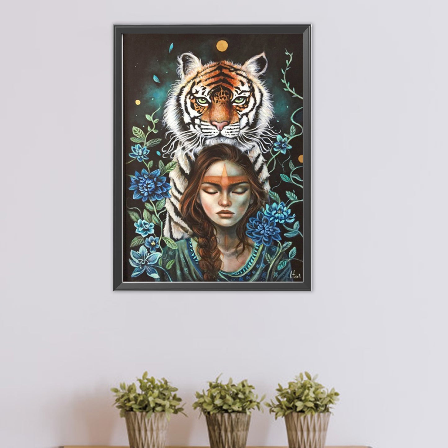 Tiger Woman - Partial AB Full Round Drill Diamond Painting 40*55CM