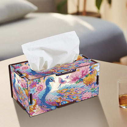 Wooden Diamond Painting Tissue Box for Home and Office Decoration (ZJH016)