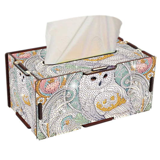 Wooden Diamond Painting Tissue Box for Home and Office Decoration (ZJH019)