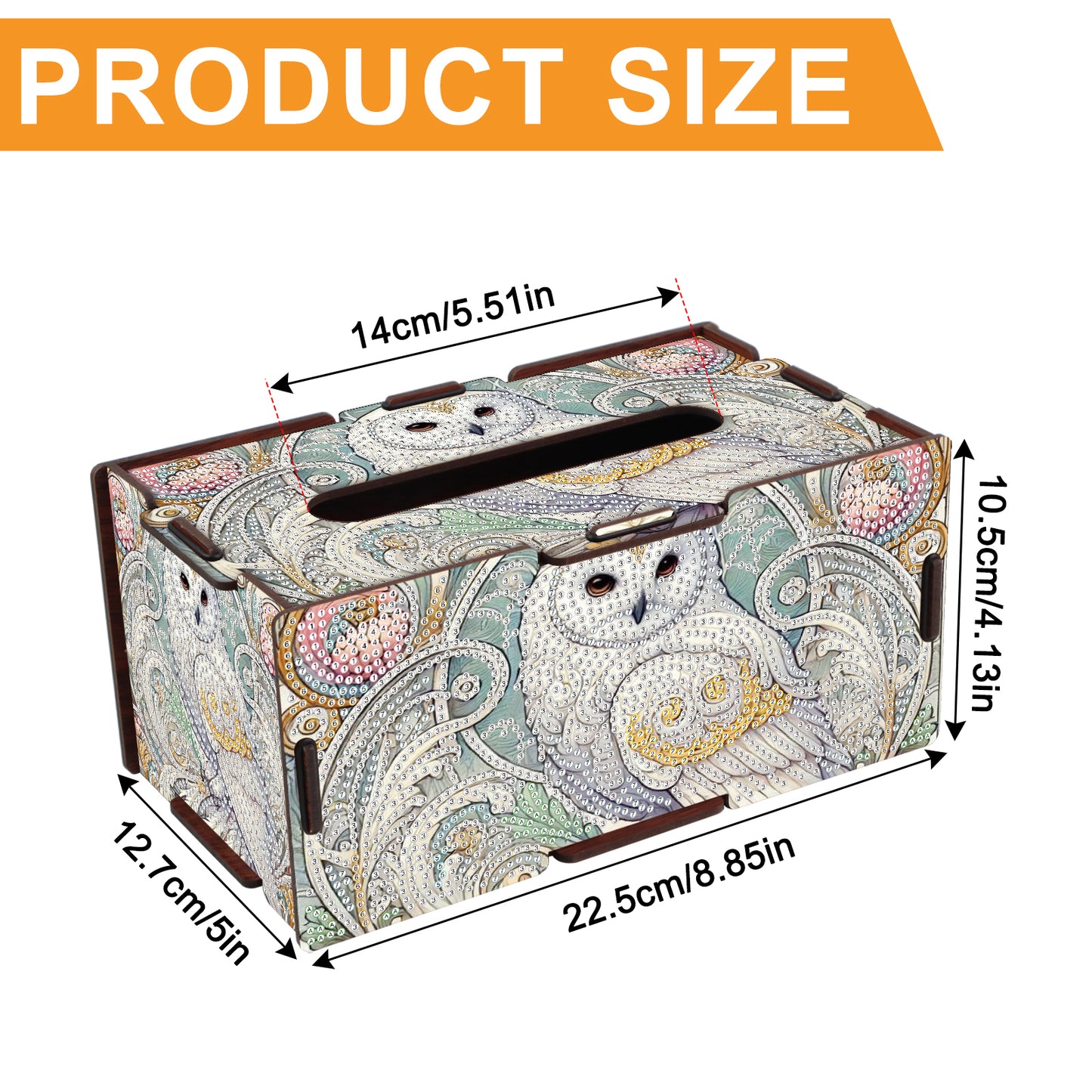 Wooden Diamond Painting Tissue Box for Home and Office Decoration (ZJH019)