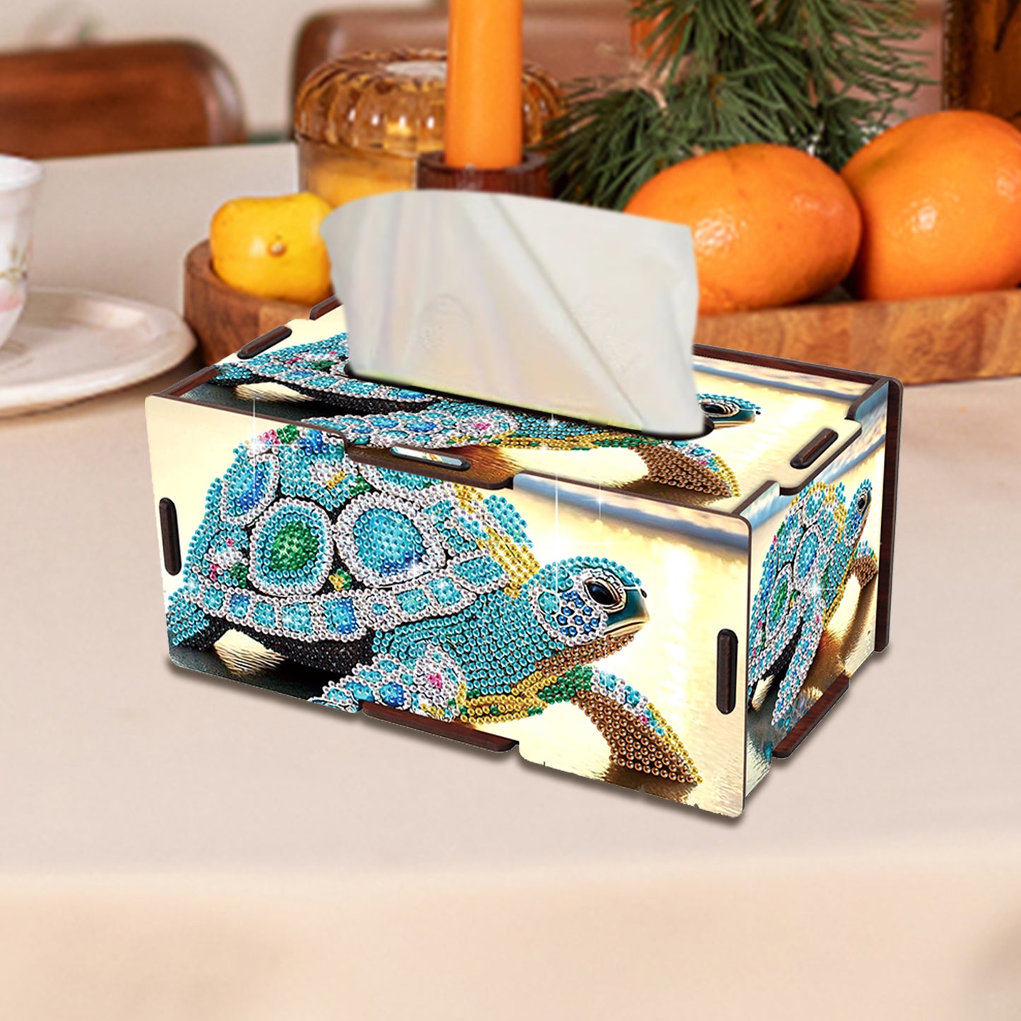 Wooden Diamond Painting Tissue Box for Home and Office Decoration (ZJH021)