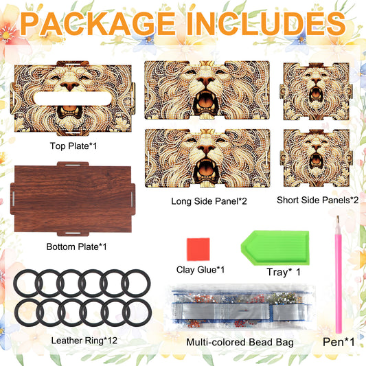Wooden Diamond Painting Tissue Box for Home and Office Decoration (ZJH023)