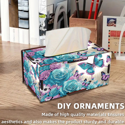 Wooden Diamond Painting Tissue Box for Home and Office Decoration (ZJH036)