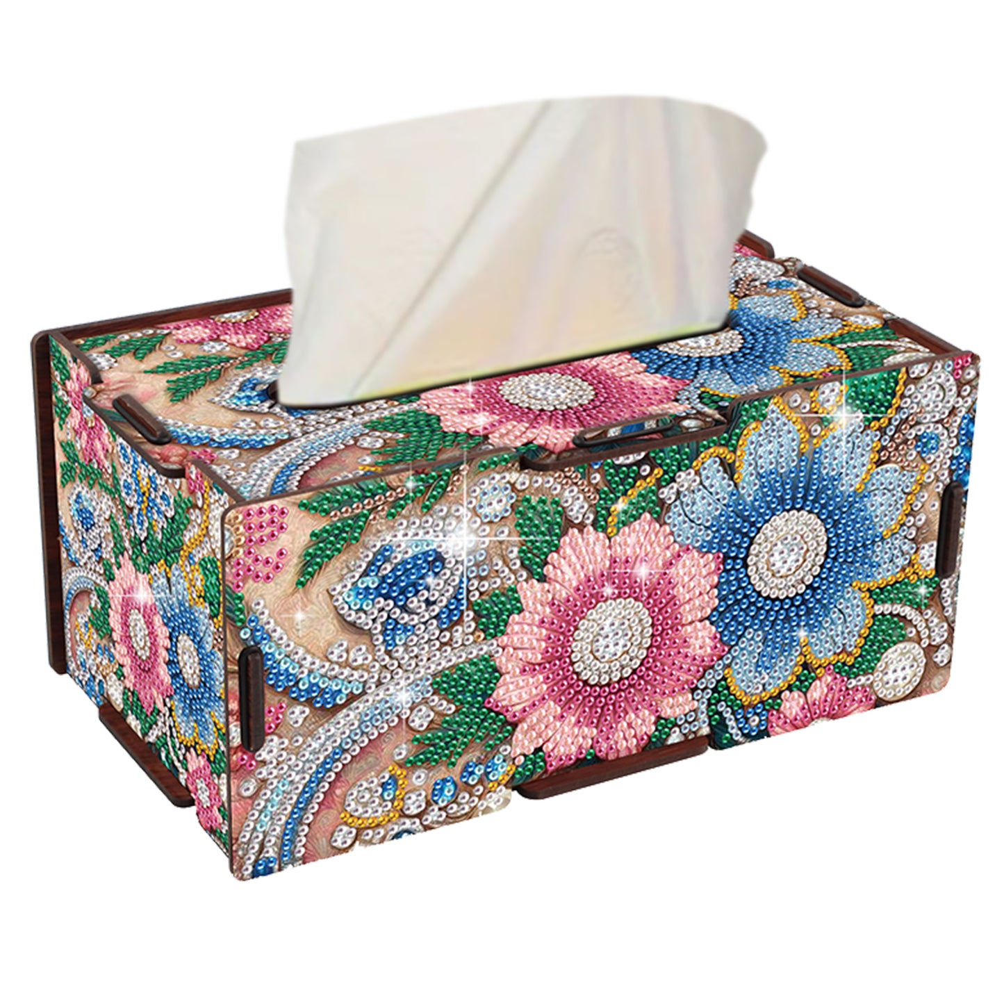 Wooden Diamond Painting Tissue Box for Home and Office Decoration (ZJH041)
