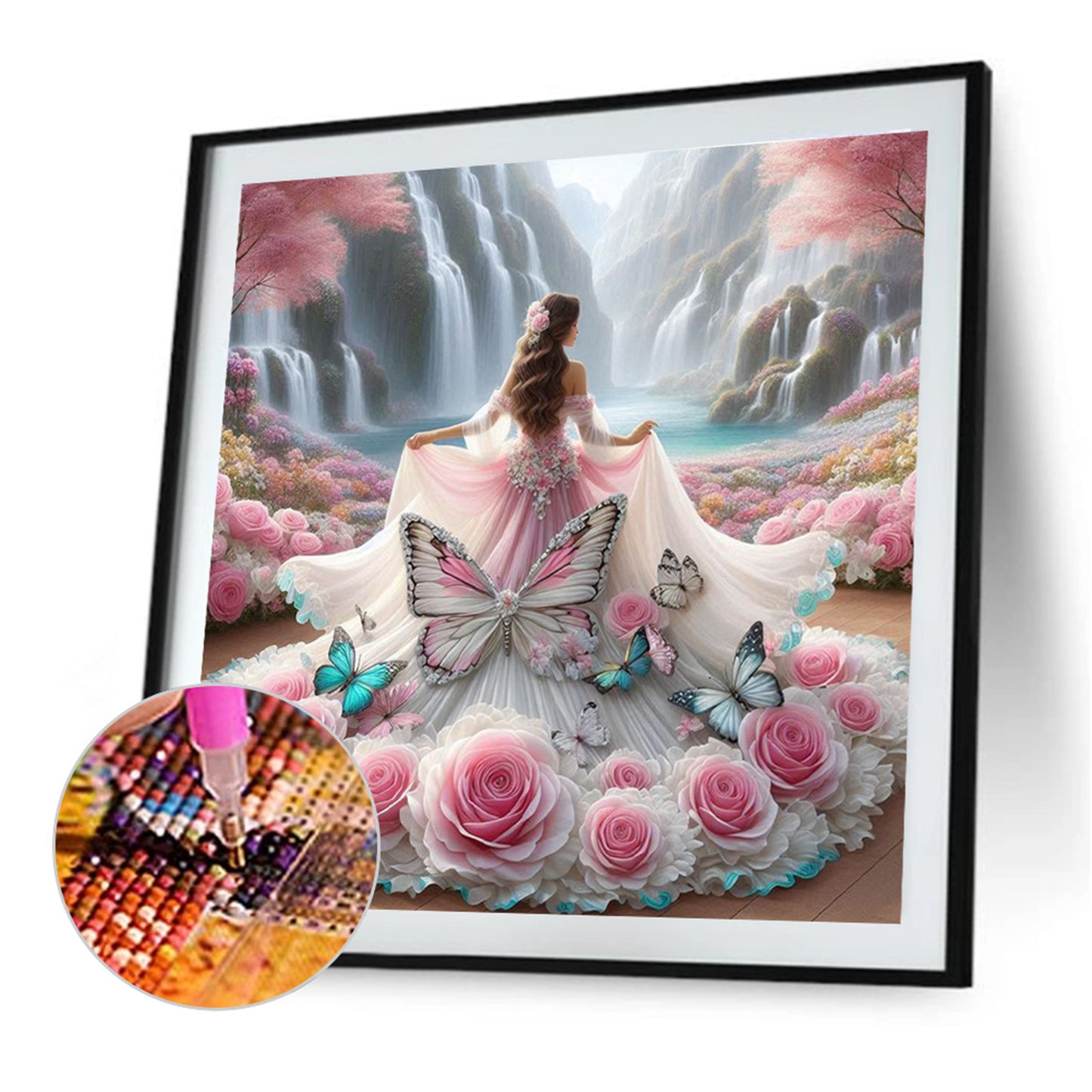 Girl In A Fancy Dress - Full Round Drill Diamond Painting 40*40CM