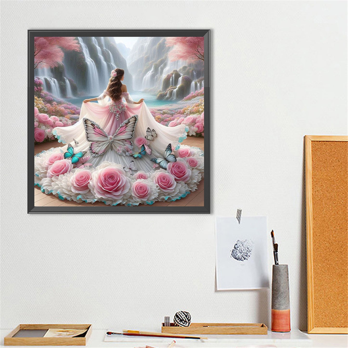 Girl In A Fancy Dress - Full Round Drill Diamond Painting 40*40CM