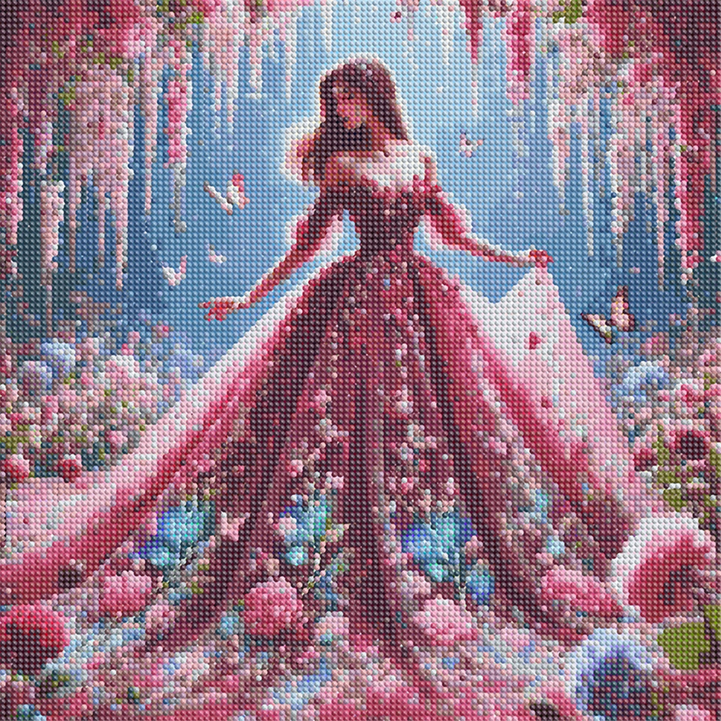 Girl In A Fancy Dress - Full Round Drill Diamond Painting 40*40CM