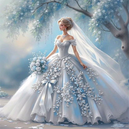Girl In A Fancy Dress - Full Round Drill Diamond Painting 40*40CM