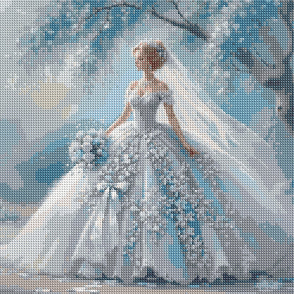 Girl In A Fancy Dress - Full Round Drill Diamond Painting 40*40CM