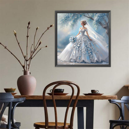 Girl In A Fancy Dress - Full Round Drill Diamond Painting 40*40CM