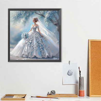 Girl In A Fancy Dress - Full Round Drill Diamond Painting 40*40CM