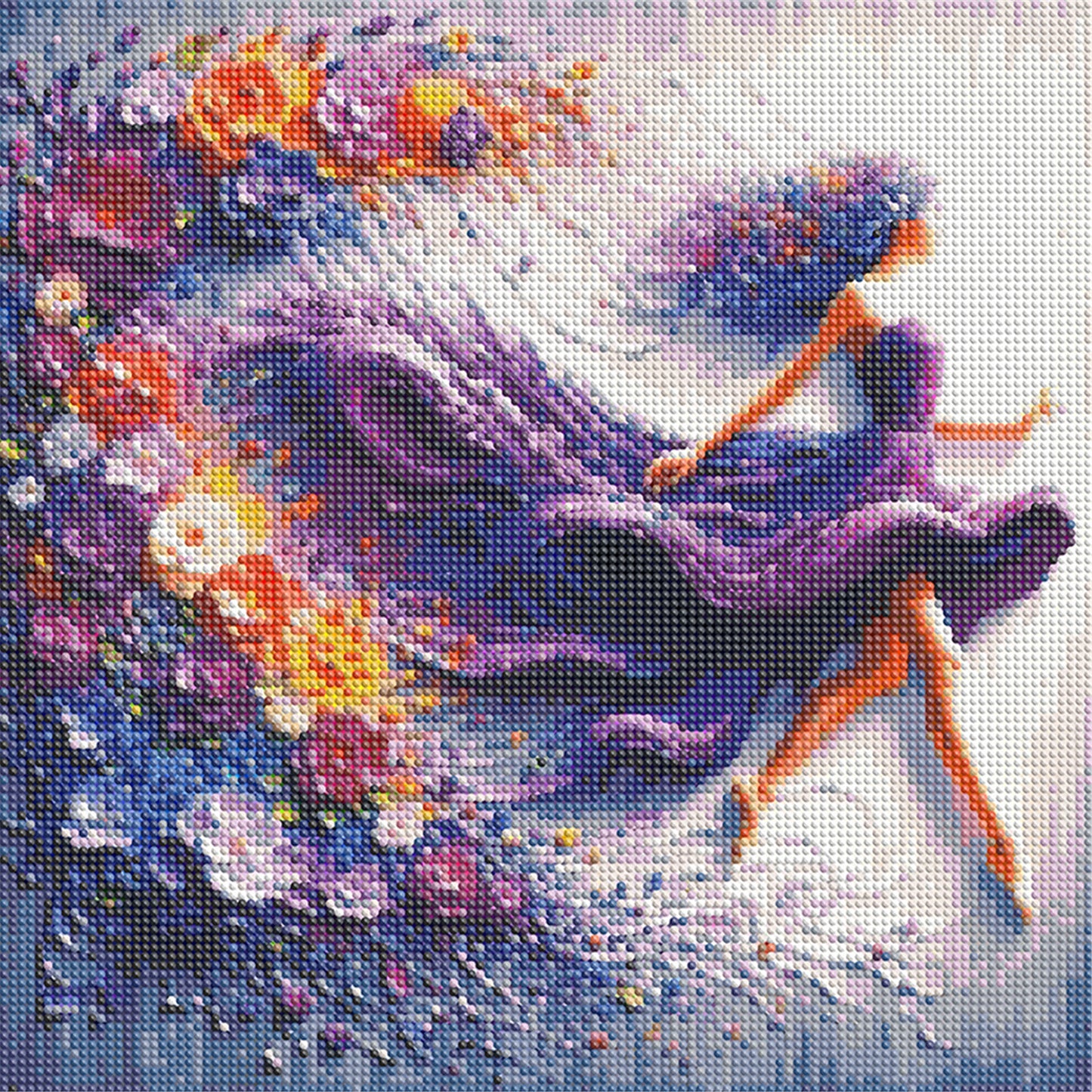 Girl In A Colorful Skirt - Full Round Drill Diamond Painting 40*40CM