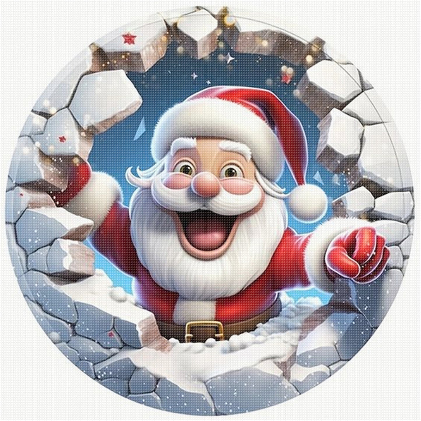 Winter Santa Claus - 11CT Stamped Cross Stitch 40*40CM