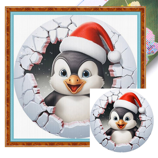 Winter Penguin - 11CT Stamped Cross Stitch 40*40CM