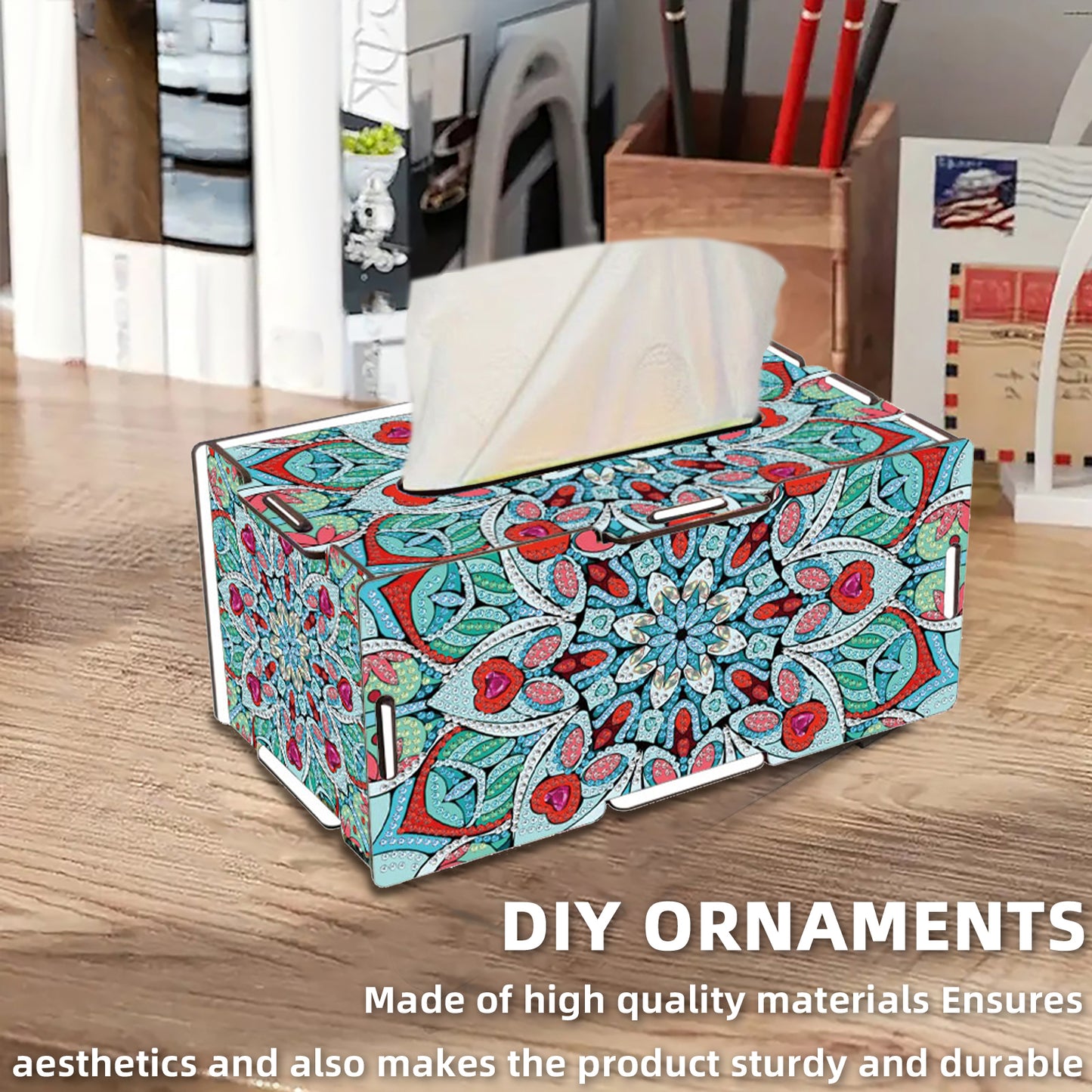 Mandala DIY Diamond Art Paper Towel Holder for Home and Office Decoration