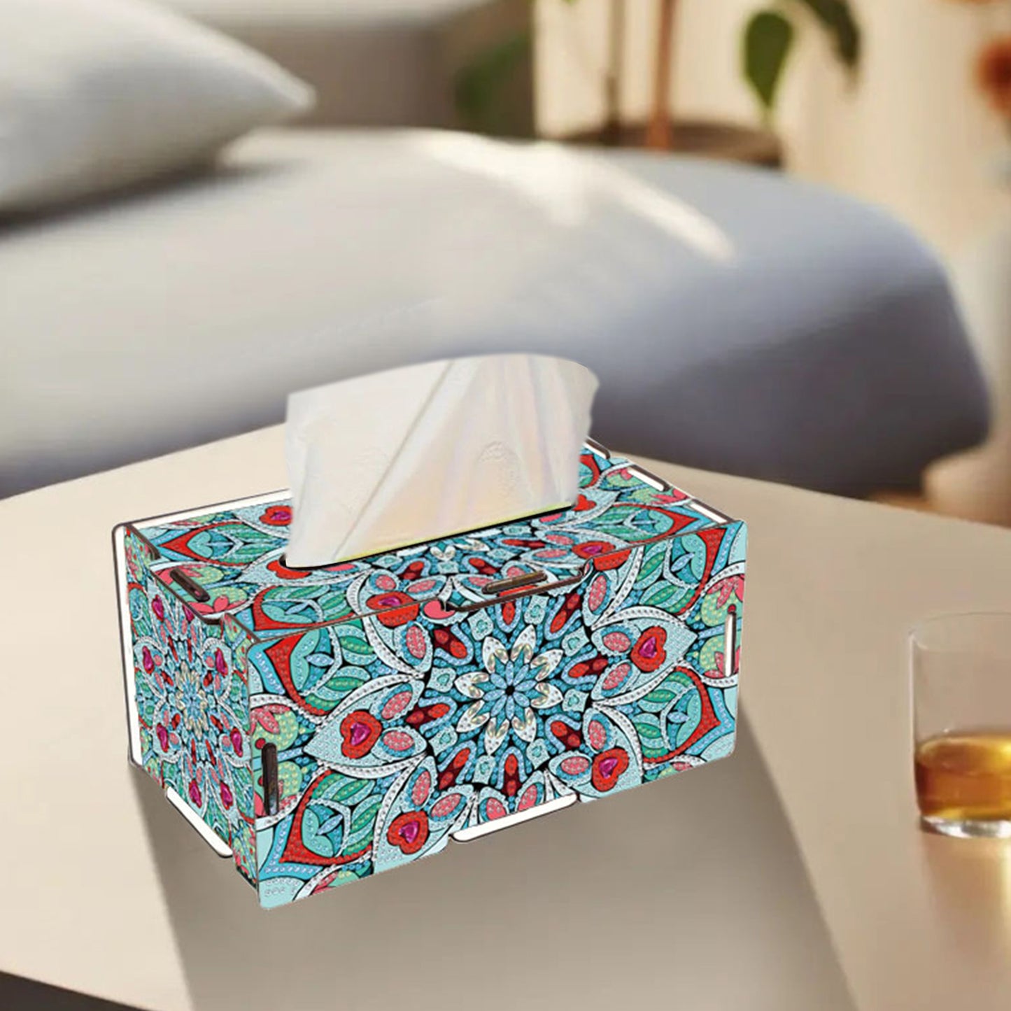 Mandala DIY Diamond Art Paper Towel Holder for Home and Office Decoration