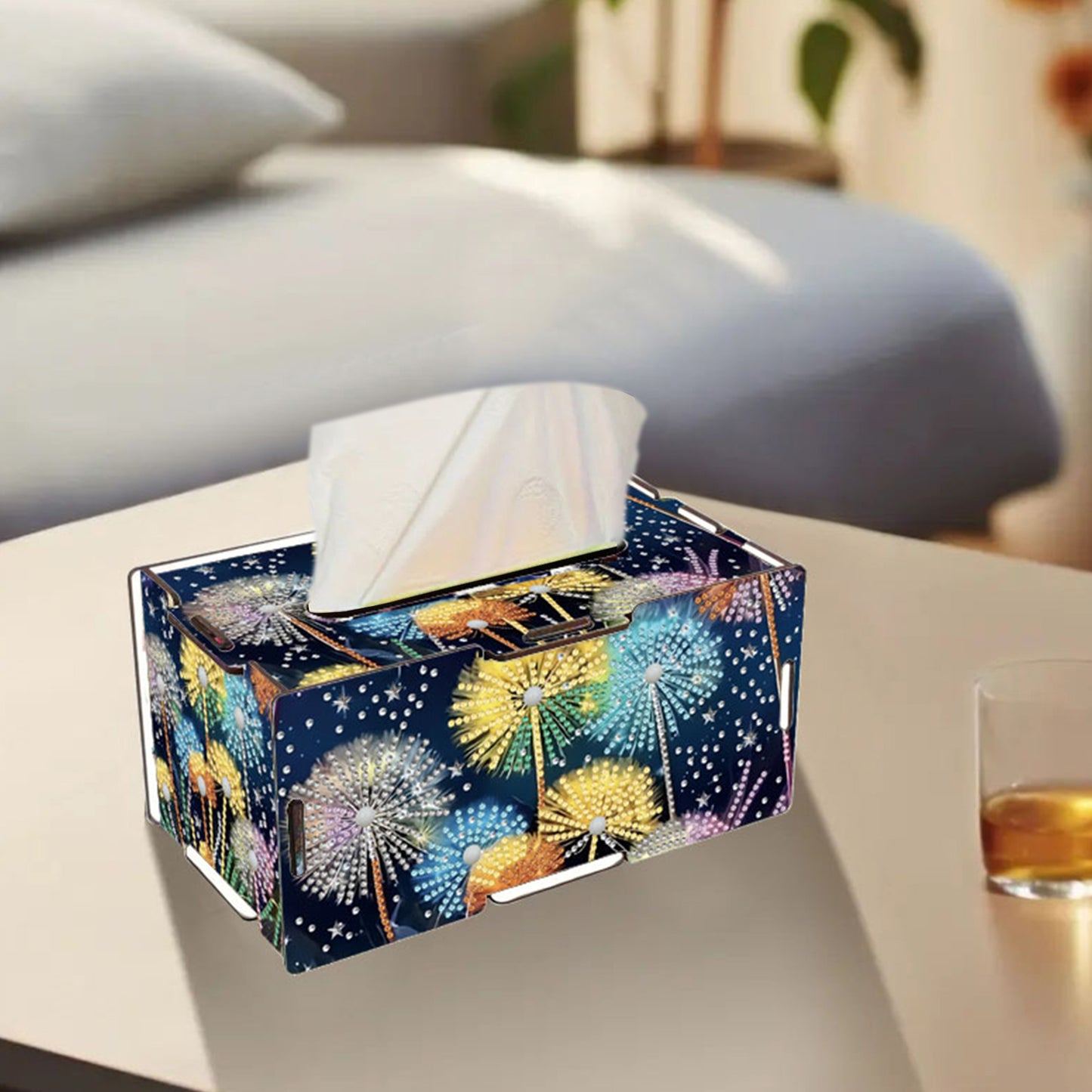 Dandelion DIY Diamond Art Paper Towel Holder for Home and Office Decoration