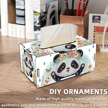 Panda DIY Diamond Art Paper Towel Holder for Home and Office Decoration