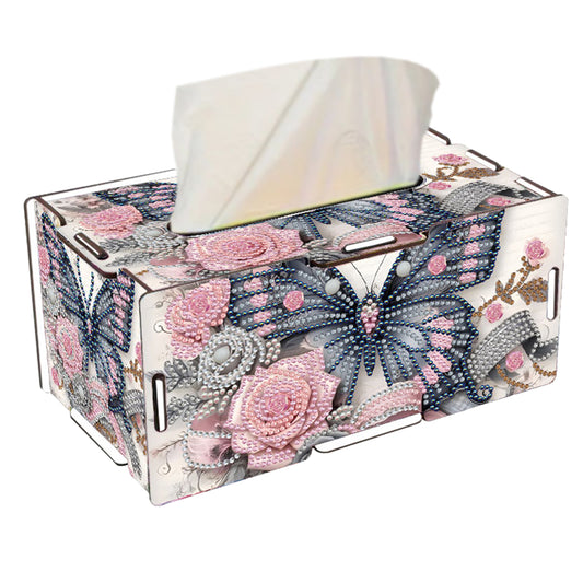 Flower Butterfly DIY Diamond Art Paper Towel Holder for Home and Office Decor