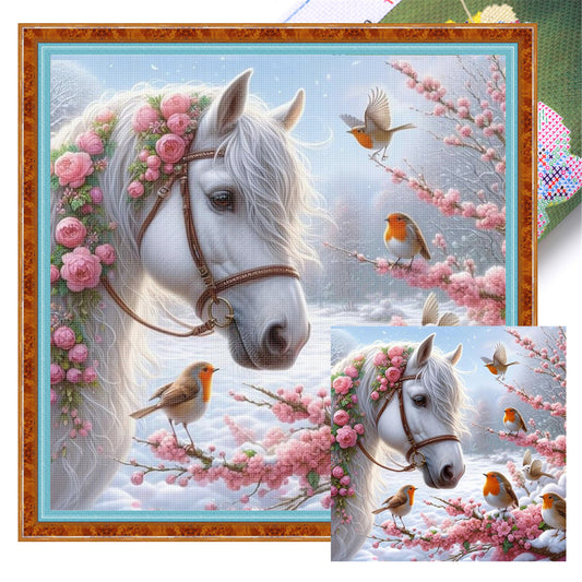 Horse - 11CT Stamped Cross Stitch 40*40CM