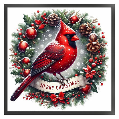 Wreath Cardinal - 11CT Stamped Cross Stitch 40*40CM