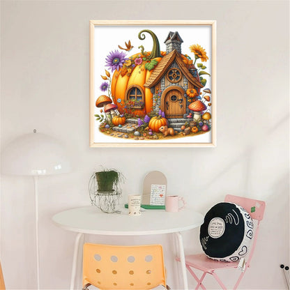 Pumpkin Cottage - 11CT Stamped Cross Stitch 40*40CM