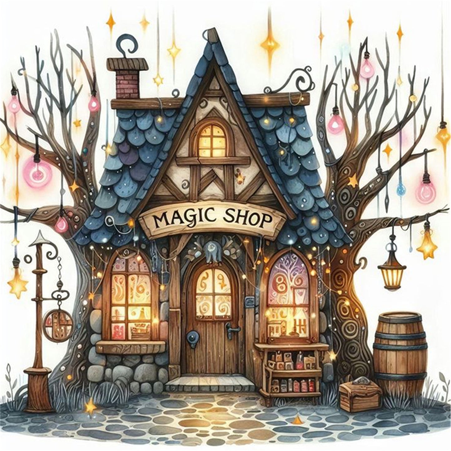 Magic Cottage - 11CT Stamped Cross Stitch 40*40CM
