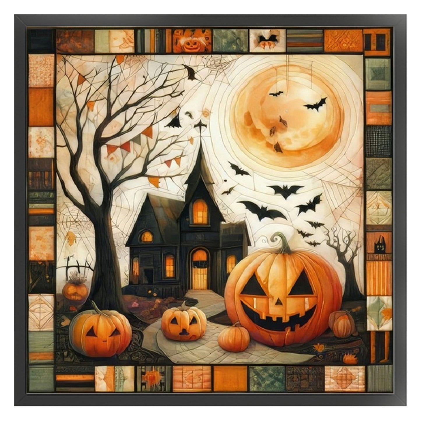 Puzzle Pumpkin Cottage - 11CT Stamped Cross Stitch 45*45CM
