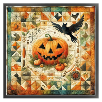 Puzzle Pumpkin Witch - 11CT Stamped Cross Stitch 45*45CM
