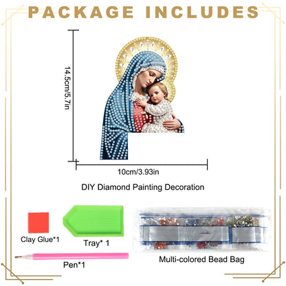 2Pcs DIY Diamond Art Door Corner Pendants Acrylic Door Decoration (Jesus)