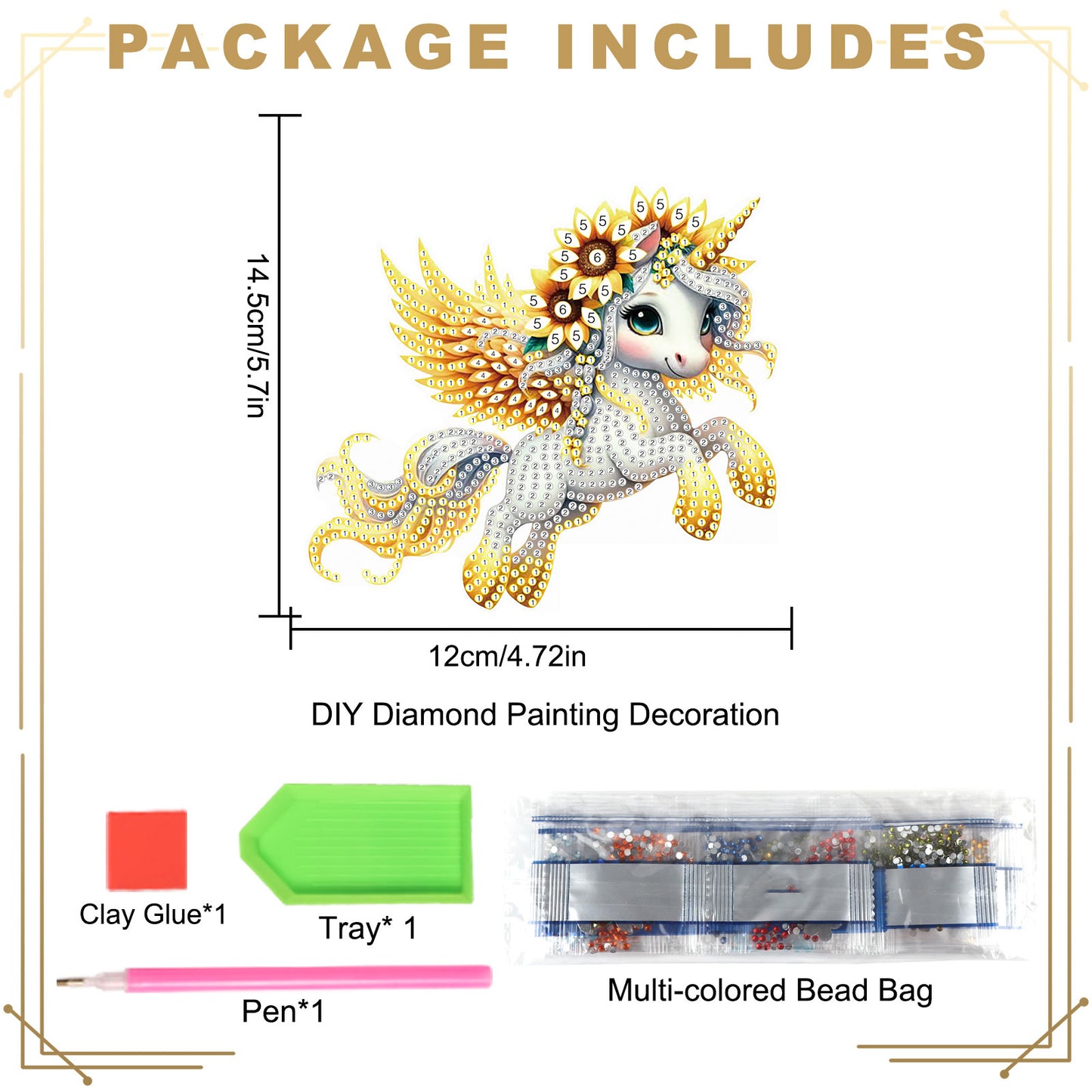 2Pcs DIY Diamond Art Door Corner Pendants Acrylic Door Decoration (Eagle)