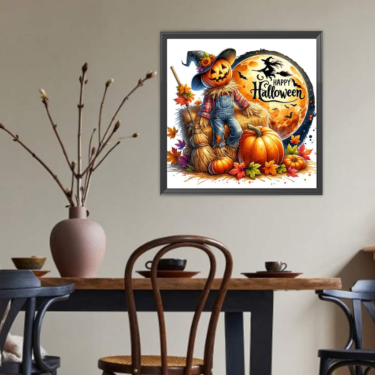 Halloween Scarecrow - Full Round Drill Diamond Painting 40*40CM