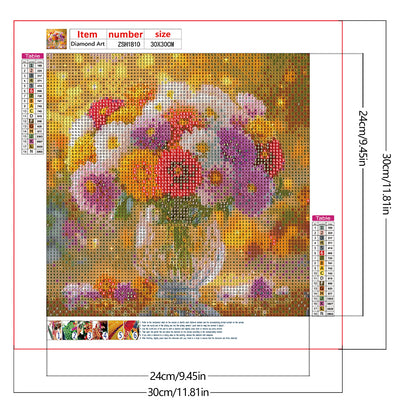 Bouquet In A Vase - Full Round Drill Diamond Painting 30*30CM