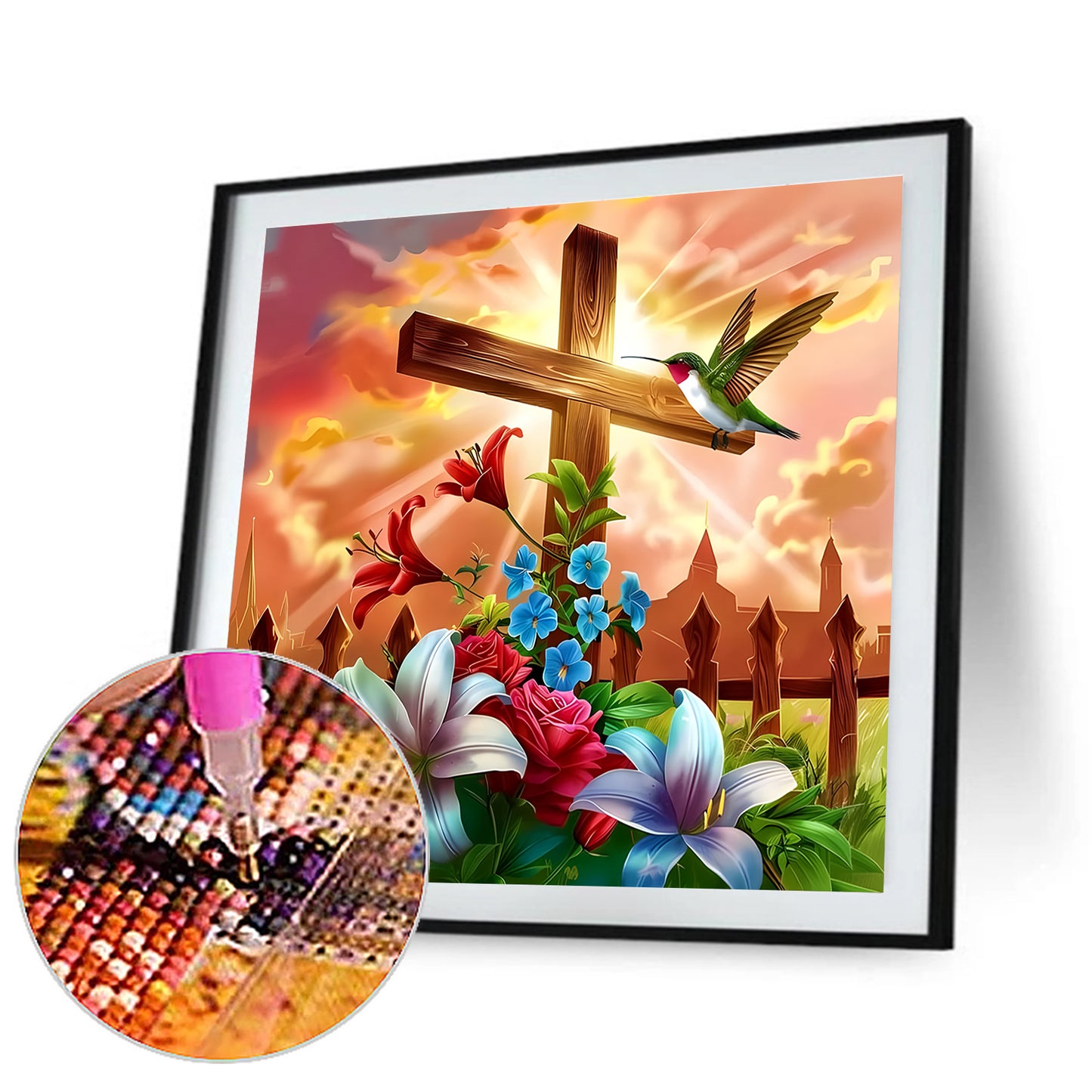 Religious Cross - Full Round Drill Diamond Painting 30*30CM