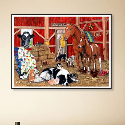 Farm Animals - Full Round Drill Diamond Painting 50*40CM