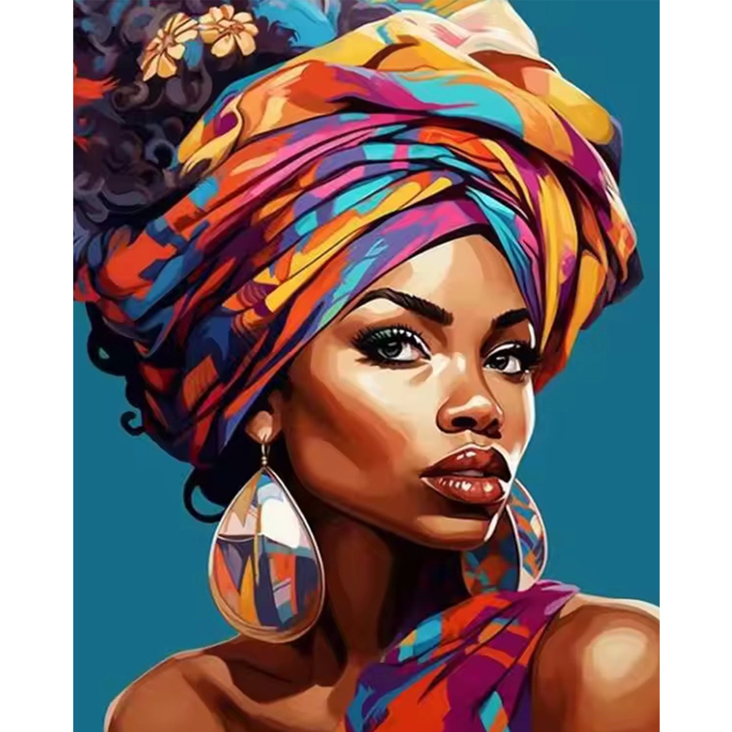 Dark-Skinned Girl - Full Round Drill Diamond Painting 40*50CM